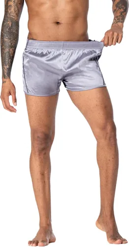 Vista 5 de Pantalones cortos de satén de seda satinados de 3 pulgadas para hombre