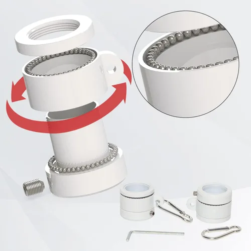 Vista 2 de NELXINJO Kit de poste de bandera de acero inoxidable de 5 pies con abrazadera para exterior de la casa Montaje exterior para bandera americana