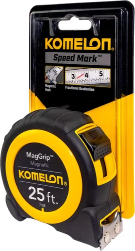 Vista 2 de Komelon 7325; Cinta métrica magnética MagGrip de 25' x 1", amarillo/negro