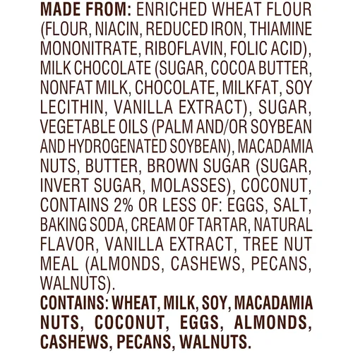 Vista 3 de Pepperidge Farm Sausalito Galletas crujientes de chocolate con leche y nuez de macadamia, bolsa de 7.2 onzas (8 galletas)