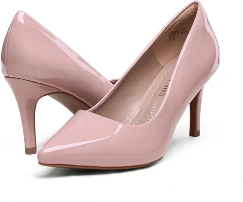 Vista 5 de DREAM PAIRS Zapatos de tacón alto de aguja para mujer, con punta cerrada, zapatos de vestir para bodas, trabajo, oficina, negocios, 3 pulgadas