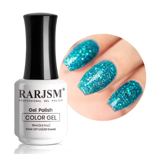 Vista 32 de RARJSM Esmalte de uñas de gel con purpurina de nieve, diamante brillante, gel de uñas de color blanco lechoso con pigmentos plateados y brillantes