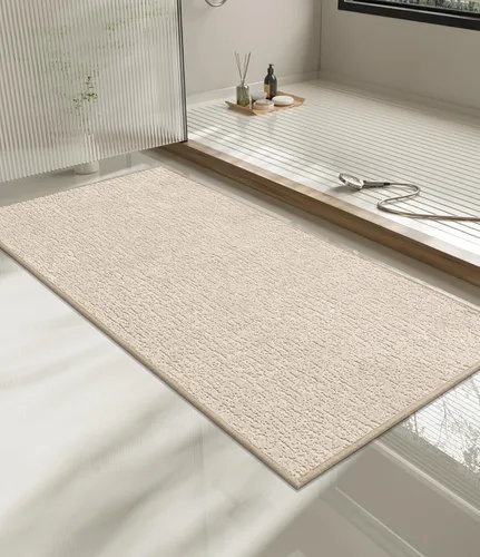 Vista 95 de Chakme Juego de 2 alfombras de baño ultrafinas, absorbentes, antideslizantes, lavables a máquina, color negro, 17 x 24 pulgadas / 17 x 30 pulgadas