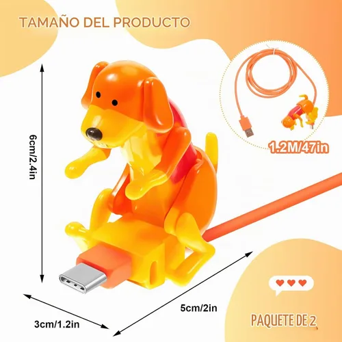 Vista 2 de Frienda - 2 piezas de cable de carga para perros, regalos de temporada de graduación, cable USB para mascotas con transmisión de datos