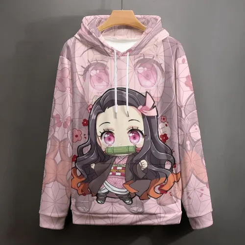 Vista 5 de Tinwyde Sudaderas con capucha de anime para hombremujer con estampado 3D unisex novedad manga larga sin botones talla L