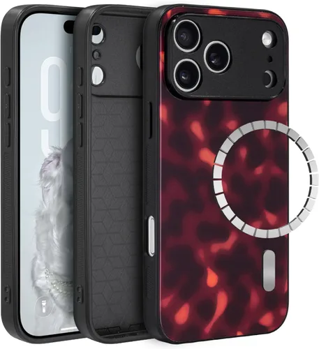 Vista 15 de Funda para iPhone 17 Pro, cubierta delgada de TPU con diseño de caparazón de tortuga ligera para mujeres, soporte para teléfono con protección Carey