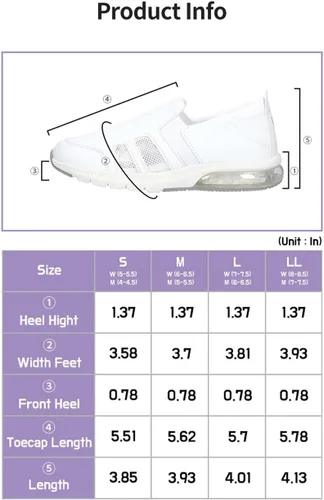 Vista 6 de Zapatos de enfermería Mujer Hoy Zapatos Blanco Cómodo