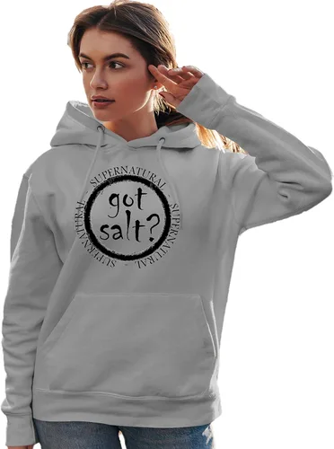 Vista 17 de Go All Out Got Salt? Supernatural - Sudadera con capucha para hombre y mujer Negro