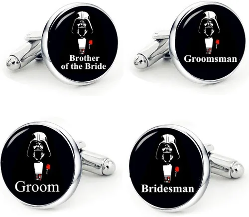 Vista 2 de Gemelos de estrella con estilo clásico personalizado regalo de gemelos de boda para hombres