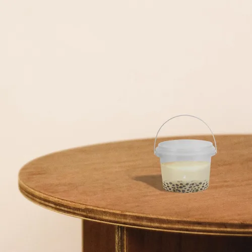 Vista 4 de Mini cubo de almacenamiento transparente con tapa, contenedor de plástico transparente de 10 onzas, seguro para alimentos, suministros de fiesta
