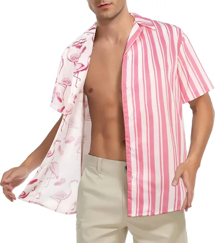 Vista 4 de American Trends Camisa hawaiana para hombre, camisas casuales de playa con botones, camisas tropicales de manga corta para hombre