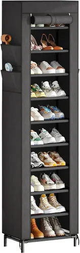 Vista 10 de Simple Trending Zapatero de 8 niveles de gran capacidad para 64 pares, estante alto para zapatos, organizador de zapatos de metal resistente