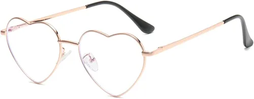 Vista 9 de Gleyemor Gafas de luz azul en forma de corazón para mujer, bonitas gafas de computadora