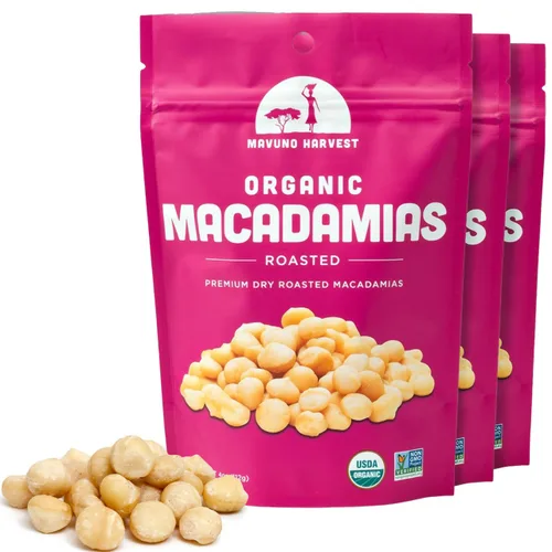 Vista 11 de Mavuno Harvest Anacardos tostados orgánicos con sal marina Anacardos enteros tostados secos Snacks saludables veganos sin OMG para niños