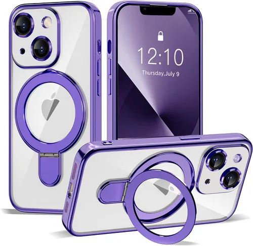 Vista 99 de Funda compatible con iPhone 12 con soporte de anillo magnético invisible [compatible con Mag-Safe] [Protector completo de lente de cámara] Funda