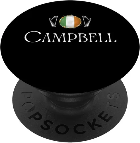Vista 6 de Campbell Surname Irish Family Name Heraldic Flag Harp PopSockets MagSafe PopGrip for iPhone