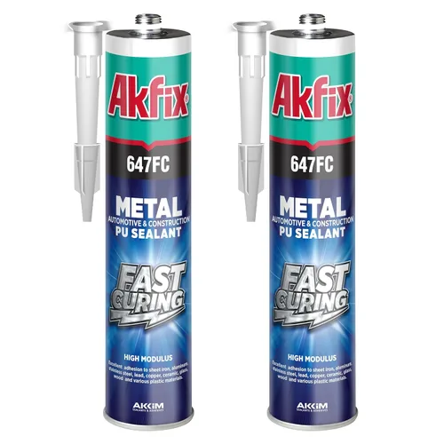 Vista 8 de Akfix P645 Sellador de costuras beige automotriz (2 x 10.1 onzas), adhesivo de uretano para juntas de metal, sellador de techo de caravana, lijable