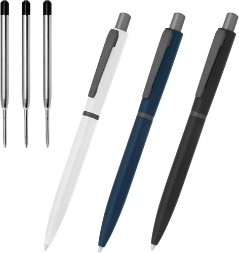 Vista 21 de Cambond Bolígrafos plateados – Bolígrafo giratorio de metal de tinta negra, punta media de 0.039 pulgadas para regalo, oficina, negocios, hombres