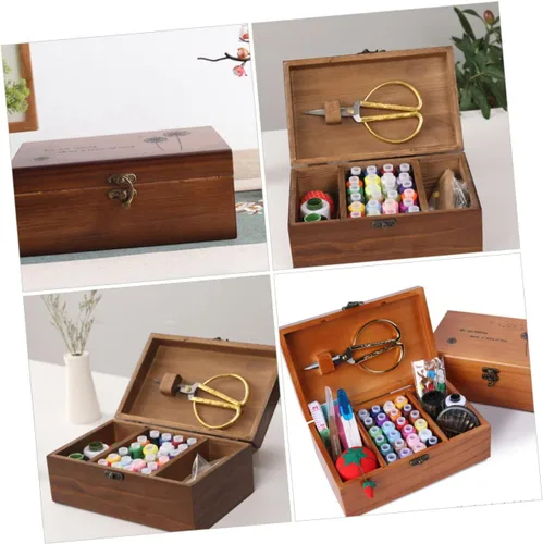 Vista 9 de Happyyami Titular de la joyería de madera y artículos diversos contenedor de almacenamiento