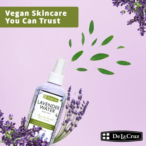 Vista 7 de De La Cruz Agua de lavanda para cuerpo y cabello, 8 onzas líquidas