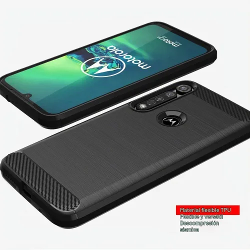 Vista 7 de Funda protectora de silicona delgada para Moto G8 Plus con protector de pantalla de vidrio templado y accesorios para celular, carcasa protectora