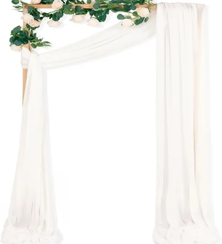 Vista 20 de MLMC 1 panel de tela para arco de boda azul bebé, 29 x 20 pies, cortinas de gasa extralargas transparentes de 6.6 yardas, paneles de cortinas