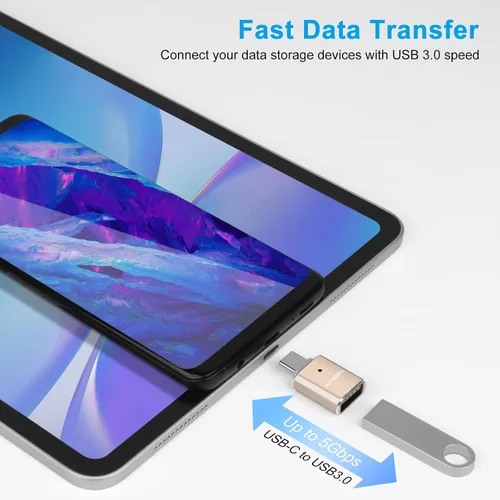Vista 7 de Adaptador USB C a USB (paquete de 2), USB C macho a USB 3.0 hembra adaptador OTG convertidor compatible con MacBook Pro 2019/2018/2017, MacBook Air