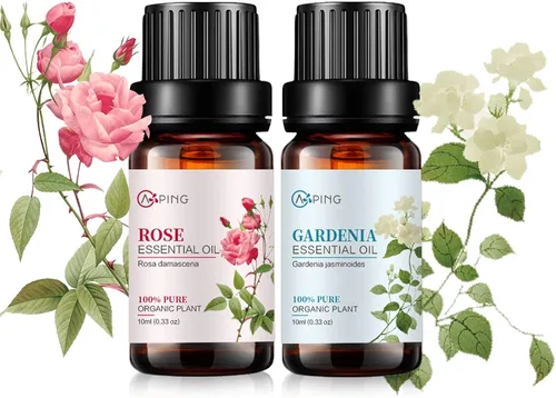 Vista 10 de Aceites esenciales de manzana y cereza, aceites vegetales naturales 100% puros y orgánicos para difusor, aroma, spa, masaje, yoga, perfume, 2 x 0.3