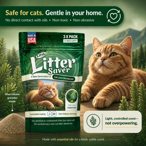 Vista 4 de Little Litter Saver Una nueva generación de desodorante de caja de arena para gatos Fórmula única para liberación lenta Aroma fresco natural
