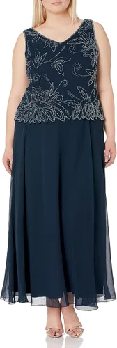 Vista 3 de J Kara Vestido de chaqueta con cuentas de talla grande para mujer