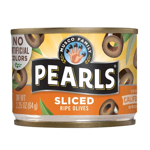 Vista 9 de Pearls Aceitunas maduras en rodajas, paquete de 3 unidades, latas de 2.25 onzas California-Grown Manzanilla Olives, Non-GMO Verified, Gluten-Free