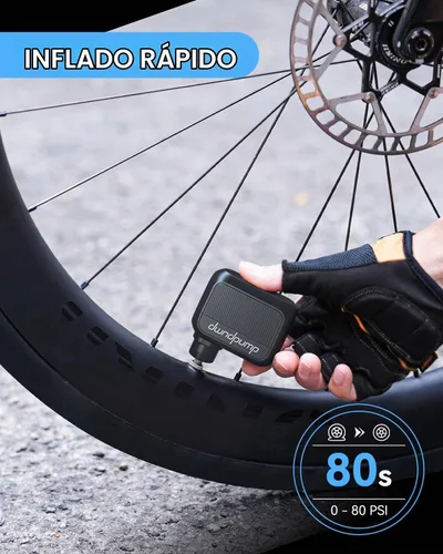 Vista 2 de dwndpump Mini bomba de neumáticos para bicicleta, portátil eléctrica máxima de 100 PSI inflado rápido