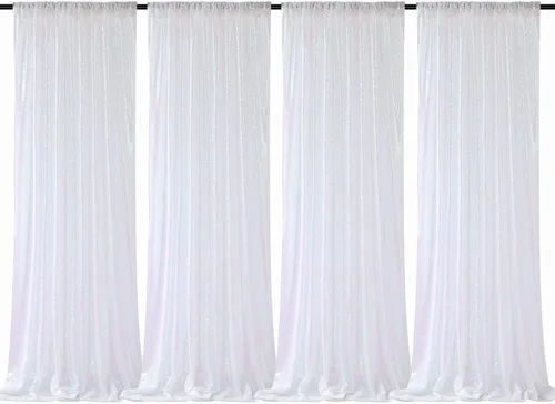 Vista 58 de B-COOL Cortinas de Fondo de Lentejuelas Azul Bebé 2 Piezas 2ftx8ft Fotografía para Fiestas Fondo Brillante Cortinas para Prom Bodas Baby Shower