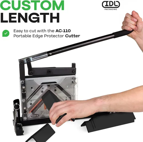 Vista 4 de IDL Packaging Protector de borde de cartón negro de 2 x 2 x 48 pulgadas (paquete de 20) – Protectores de esquinas para envío, almacenamiento