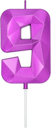 Vista 287 de DERVENTA Vela Grande de Cumpleaños Número 3D Verde Luminoso de 3.7 Pulgadas Celebración de Fiesta Aniversario Decoración Adorno para Pastel 1 Pieza
