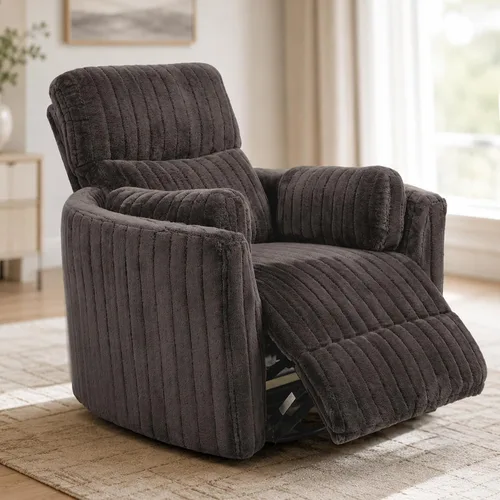 Vista 7 de Sillón reclinable eléctrico con 2 almohadas, color gris oscuro