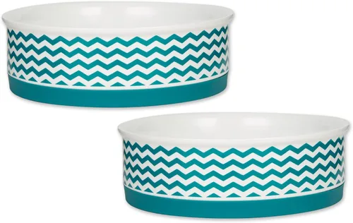 Vista 14 de Bone Dry Ceramic Pet Collection Chevron, juego pequeño, 4.25x2, gris, 2 piezas