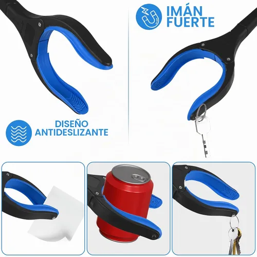 Vista 4 de Herramienta de recolección de basura resistente de 6 piezas - Agarrador telescópico ligero de 32 pulgadas con mango ergonómico, agarre 6