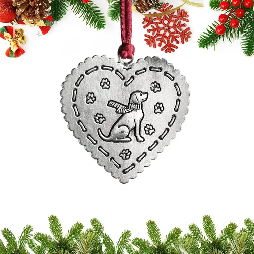 Vista 16 de Adornos navideños, 2024 Adorno de árbol de Navidad de peltre sólido hecho a mano de metal para colgar, artesanía DIY, coleccionables para árboles