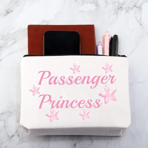 Vista 6 de MNIGIU Bolsa de cosméticos divertida para novia, bolsa de maquillaje de princesa para pasajeros, regalo de princesa, Pasajero Princesa, Multiusos