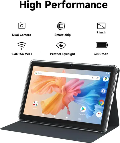 Vista 3 de PEICHENG Tablet Android 14.0 de 7", RAM 8GB(3+5Expand)+32GB ROM, Tabletas, Cámara Dual, Pantalla IPS de 1024 x 600, Expansión de 1TB, Tablet
