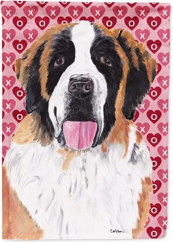Vista 68 de Caroline's Treasures SS4484GF Bandera de jardín con diseño de bulldog inglés y corazones para el Día de San Valentín, bandera decorativa para patio