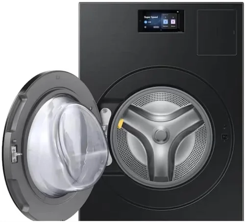 Vista 2 de Samsung WD90F53AVB - Combo de lavadora/secadora de carga frontal negra cepillada de 5.3 pies cúbicos