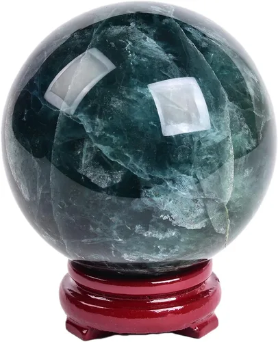 Vista 104 de JIC Gem Piedra Natural de Jaspe Africano Cristal de Curación Esfera Adivinación Bola de Piedra Preciosa, Feng Shui Reiki Aura Decoración