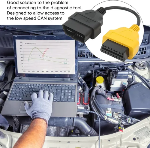 Vista 2 de Qinlorgo Cable OBD2, instalación fácil de la prueba de diagnóstico del cable de extensión del ABS OBD2 para el escáner auto del ECU