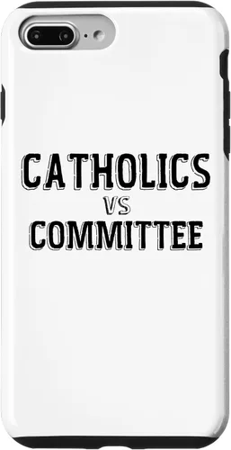 Vista 12 de Catholics Vs Committees Funny Catholic School Humor Case for iPhone 16