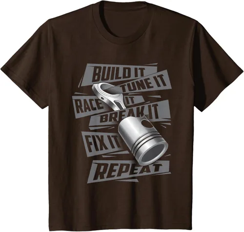 Vista 51 de Build It Tune It Race It Break It - Camiseta para entusiastas de los coches de carreras, talla S Negro