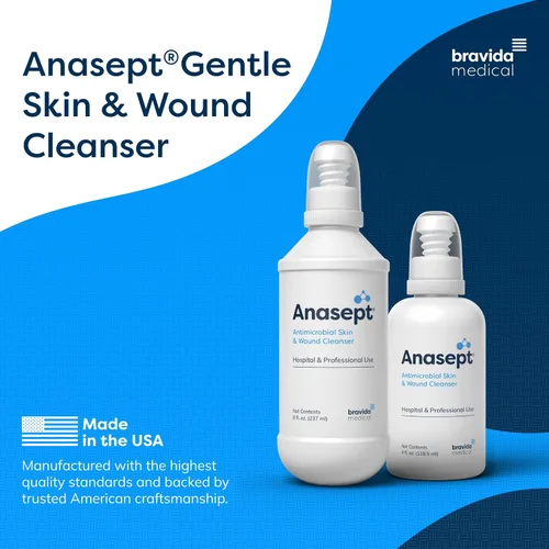 Vista 3 de Anasept Limpiador antimicrobiano para piel y heridas, botella de 8 onzas con rociador de dedos, aerosol para heridas, enjuague estéril, spray