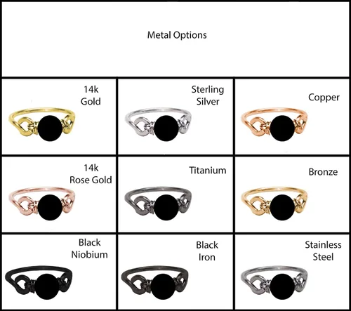 Vista 4 de Anillo de cuentas de ópalo de fuego negro de 0.236 in en acero inoxidable, plata, bronce, cobre, hierro negro, titanio, niobio, oro de 14 quilates