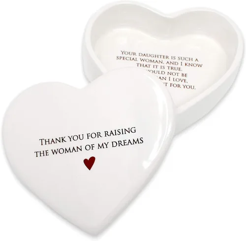 Vista 12 de Regalo para mamá de Susabella - Regalo de boda para madre de la novia o madre del novio, caja de cerámica para recuerdos en forma de corazón o caja